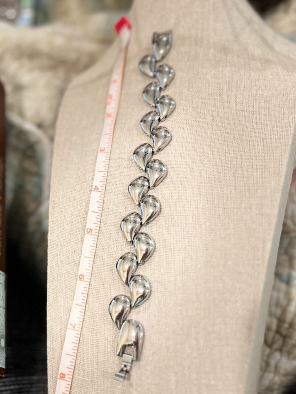 Retro Silver Leaf Link Bracelet